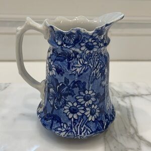 James Kent Antique Louis 14th Blue & White Floral Pitcher—Gorgeous—EUC—England